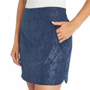 Orvis Travel Women's Skort  Size M  Navy Shattered Glass Print Golf Skirt